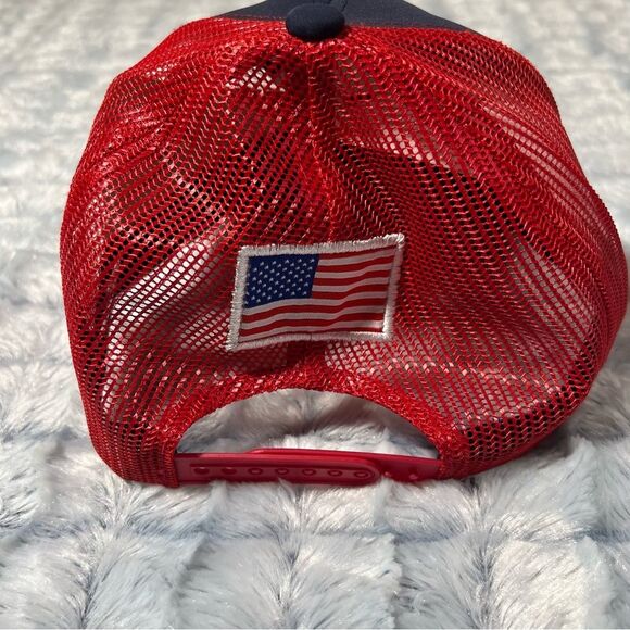 Adj Snapback Trucker Hat Mesh with black and white USA American flag patriotic - Picture 4 of 10